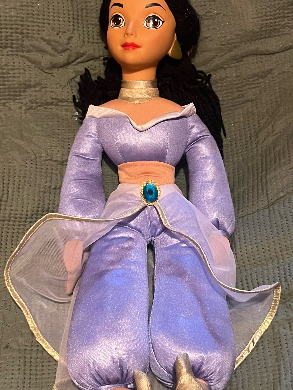 Purple Princess Doll Plush Toy with Gem Accent